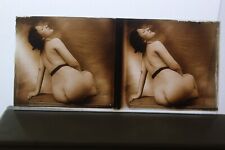 (A2) Plaque verre stereo positif nu féminin érotique erotic