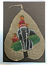 PEINTURE INDIENNE SUR FEUILLE