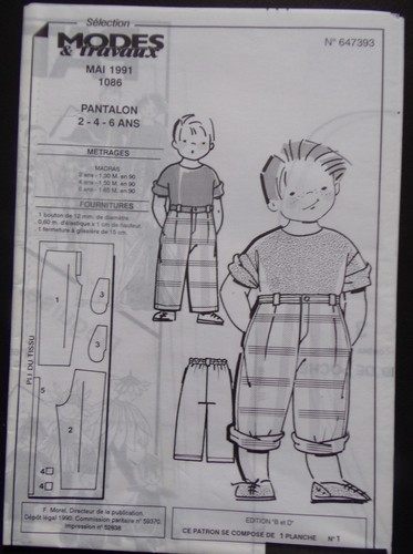 Patron modes et travaux - patron,