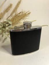 Flasque à alcool en métal Stainless STEEL 4OZ - Simili cuir noir