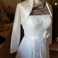 Bolero mariage - Taffetas ivoire - Neuf - TM