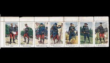 LUCIEN ROUSSELOT 7 vignettes solidaires uniformes fantassins