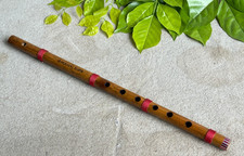 Ancienne Flûte Musicale Artisanale En Bois Flûte Folklorique Vanshi Murali 17"