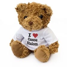 Neuf - I Love Canoë Slalom - Ours en Peluche - Mignon Doudou Cadeau