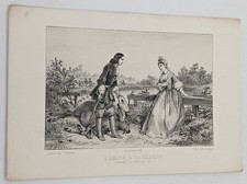 Gravure chasse : L'AMOUR A LA