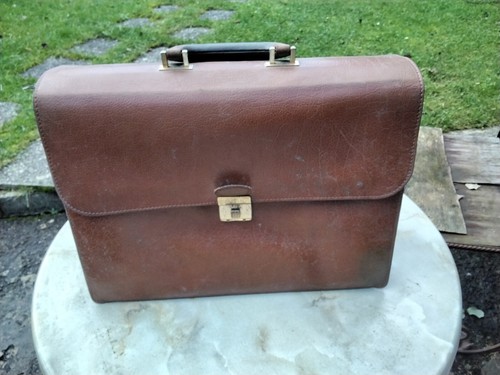 Cartable vintage plein cuir - vintage,