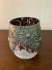 Vase pate de verre et étain 