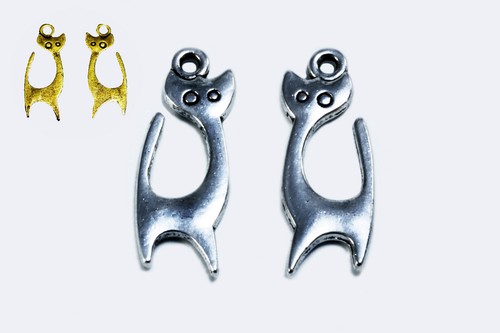 Pendentif chat 24x8 chatons - pendentif,