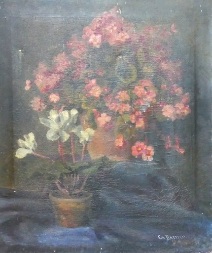 Tableau ancien huile - huile, bouquet