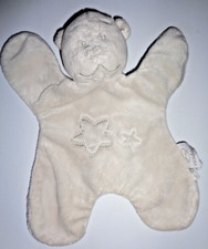RP/ DOUDOU PLAT NOUKIES OURS POUDRE D'ETOILE BLANC CASSE GRIS TBE