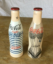 COCA COLA LIGHT 2 BOUTEILLES ALU PLEINES JEAN-PAUL GAULTIER COLLECTOR TBE