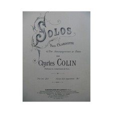 COLIN Charles Solo de Concours Piano Hautbois XIXe