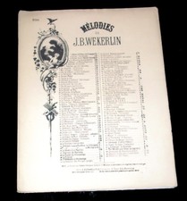 sérénade de malice d'amour partition chant piano 1880 Wekerlin