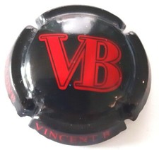 Capsule de champagne Vincent B fond noir VB rouge N°14b