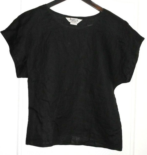 Joli haut lin noir - , t