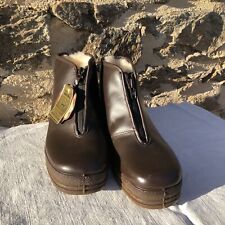 Vintage French Shearling Leather Boots Unisex Sz 41/Ms 8.5/Ws 9.5 Made In France