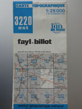 carte IGN bleue 1/25000 3220 est fayl billot  edition 2   1980