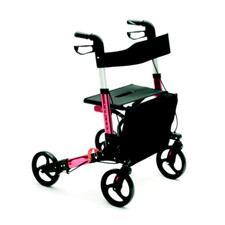 KSP Déambulateur pliable R25 pour personnes âgées et handicapées, 4 roues Rouge