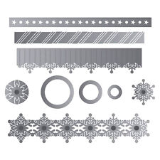 CUTTING DIES 9 MATRICES DECOUPES BORDURES CERCLES FLOCONS SCRAPBOOKING 9978