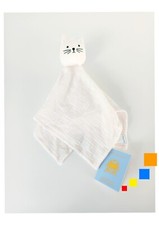 Doudou Plat/Mouchoir Carré Lange Chat Rose Clair Moustaches - Monoprix Bout'chou