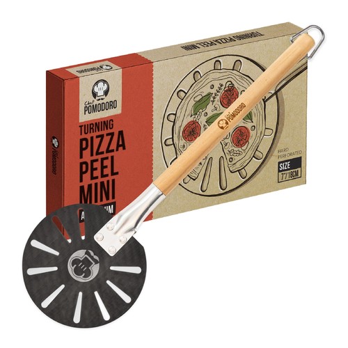 Pelle pizza ronde avec - pizza, manche