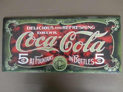 Plaque metal publicitaire coca - plaque,