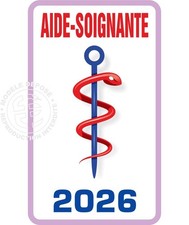 Caducée Aide soignante 2026 -Sticker autocollant pare-brise