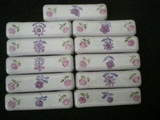 11 PORTE COUTEAUX CERAMIQUE DECOR FLEURS PEINT MAIN TABLE CUISINE