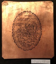 Pochoir ancien en laiton BICHE ET CERF - pour pâtisseries - DAUDIGNAC