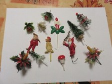 Lot ancien Père Noël décoration bûches, vintage