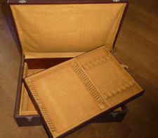 ARGENTIER COFFRET VIDE EN BOIS MENAGERE 61 PIECES 2 ETAGE CHRISTOFLE BOULENGER