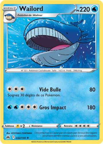Carte pokémon wailord - carte,