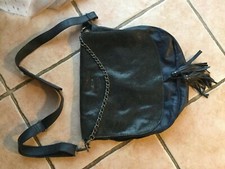 Sac bleu IKKS en cuir bandoulière 