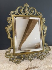 Miroir Biseauté À Poser Ancien Cadre Bronze 19eme Siècle