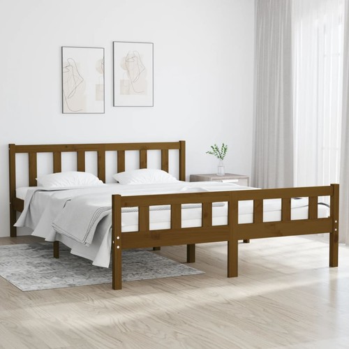 Cadre lit blanc bois massif - cadre,