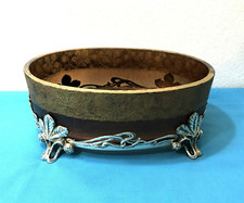 jardinière ART NOUVEAU par VICTOR SAGLIER métal argenté Cristal gravé à l'acide