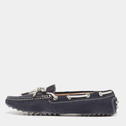 Mocassins nœud daim - nœud, bleu