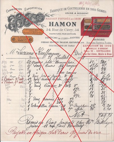 Facture hamon coutellerie - facture,