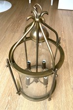 LUSTRE CAGE VERRE ET LAITON