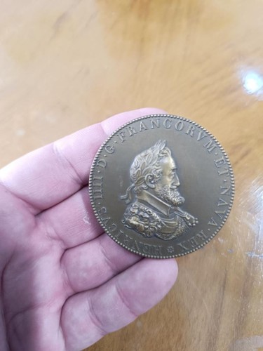 Médaille bronze henri iv - médaille, en