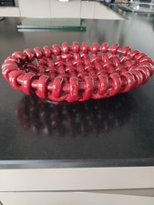 MASSIER JÉRÔME VALLAURIS CORBEILLE À FRUITS TRESSÉE ROUGE....