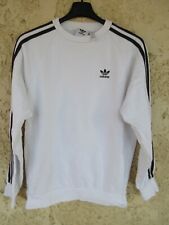 Sweat ADIDAS rétro vintage sport Trefoil blanc shirt XS