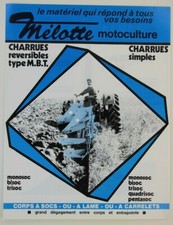 prospectus brochure Mélotte charrue jardinage motoculture tracteur tractor