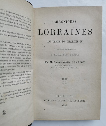 Chroniques lorraines temps - chroniques, du