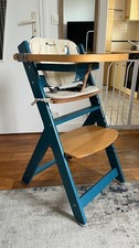 Chaise haute bébé en bois avec coussin 