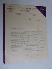prospectus catalogue moto : lettre a entête GENERAL MOTOS CYCLES 1930 ( DRESCH )