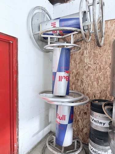 Red bull metal round - metal,