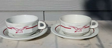 2 grandes tasses bistrot à café Mehun pour Mathey-Cornat, style APILCO