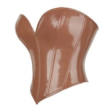 Corset En Cuir PVC Noir Pour