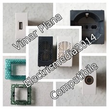 VIMAR PLANA PRESA BIPASSO TV USB  INVERTITORE PULSANTE SUPPORTO 2 3 4 7 ROSSO